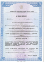Лицензия на образовательную деятельность от 19.11.2015 г.